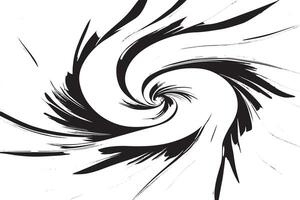 A High-Contrast Black and White Swirl Pattern on a Clean White Background vector