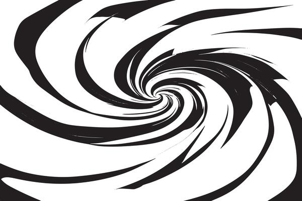 Dynamic Monochrome Captivating Counter-Clockwise Archimedean Spiral Unfolding on Snow White Canvas