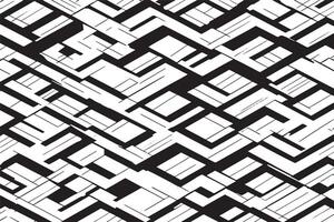 High-Resolution Black and White Geometric Maze Seamless Pattern Background vector