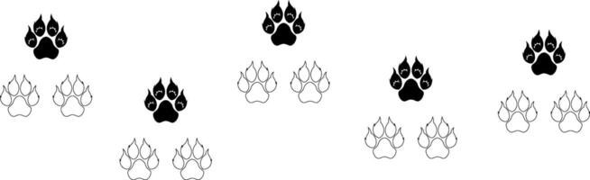 Wolf paw footprint pattern vector