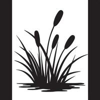 Silhouette Reed Plant Image vector