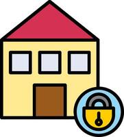 Home Security Line Filled Icon vector