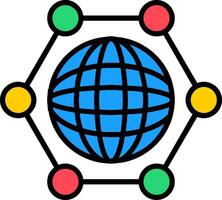 Global Snchronzation Line Filled Icon vector