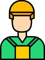 Builder Line Filled Icon vector