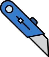 Utility Knife Line Filled Icon vector