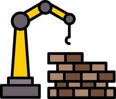 Wall Construction Line Filled Icon vector