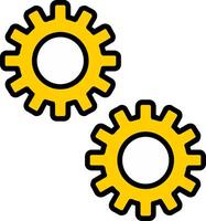 Cogwheel Line Filled Icon vector