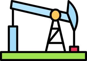 Drilling Rig Line Filled Icon vector