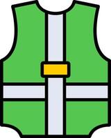 Safety Jacket Line Filled Icon vector