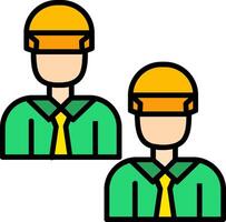Engineering Team Line Filled Icon vector