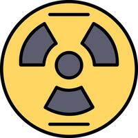 nuclear línea lleno icono vector