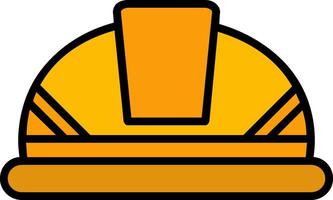 Construction Helmet Line Filled Icon vector