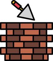 Bricks Tower Line Filled Icon vector