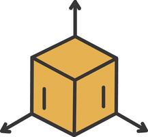 3d modelado línea lleno icono vector