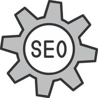 SEO Line Filled Icon vector