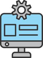 Web Administrator Line Filled Icon vector