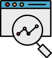 Web Monitoring Line Filled Icon vector