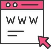 Web Page Line Filled Icon vector
