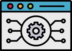 Website Algorithm Line Filled Icon vector