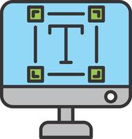 Typography Line Filled Icon vector