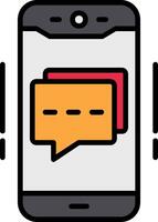 Mobile Chat Line Filled Icon vector
