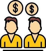 Seo Team Money Line Filled Icon vector