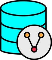 Database Sharing Line Filled Icon vector