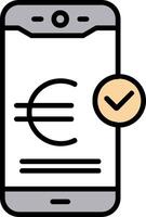 Euro Pay Line Filled Icon vector