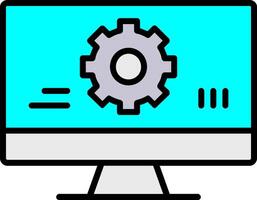 Monitoring Software Line Filled Icon vector