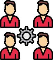 Pro Group Team Line Filled Icon vector