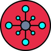 Network Hub Line Filled Icon vector