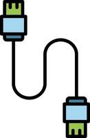 Database Cable Line Filled Icon vector
