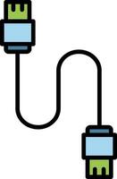 Database Cable Line Filled Icon vector