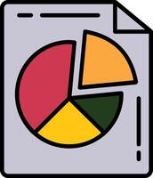 Pie Chart Line Filled Icon vector