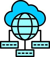 Data Sumit Line Filled Icon vector