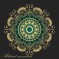 Abstract golden ornament and flower mandala vector