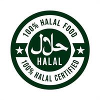 halal comida logo, icono y insignias, halal certificado logo vector