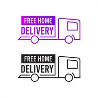 Free shipping logo and trust badge icon. Free Home Delivery badges, icon and logo vector