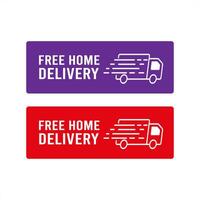 Free shipping logo and trust badge icon. Free Home Delivery badges, icon and logo vector