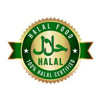halal comida logo, icono y insignias, halal certificado logo vector