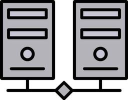 Servers Line Filled Icon vector