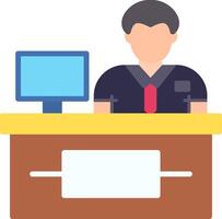 Cashier Flat Icon vector