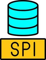 sql bases de datos línea lleno icono vector