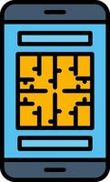 Maze Line Filled Icon vector
