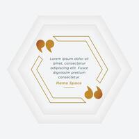 stylish quote frame background in hexagon design vector