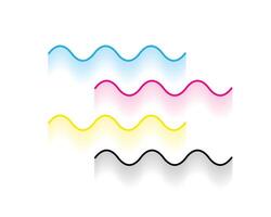 modern cmyk colors wavy line background design vector