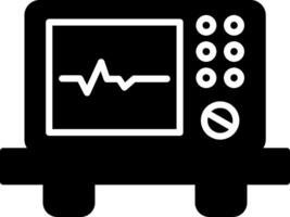 ecg dispositivo glifo icono vector