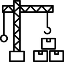 Crane Line Icon vector