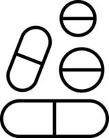 Pills Line Icon vector