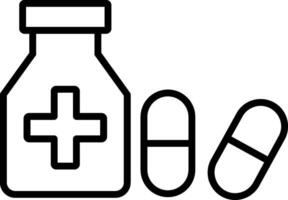 Medication Line Icon vector